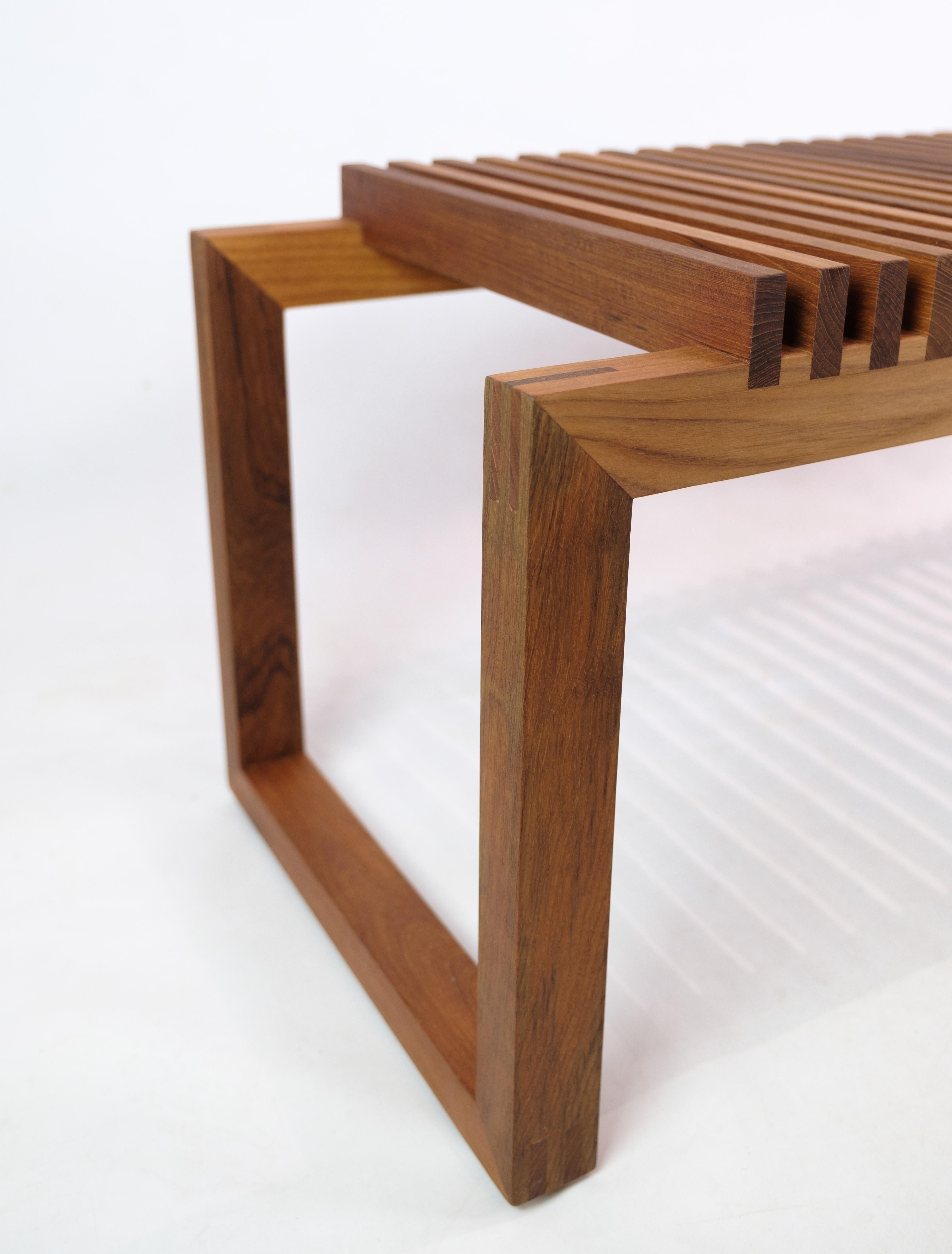 Mid-20th Century Cutter Bench designed by Niels Hvass in teak wood of minimalist design 