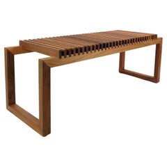 Cutter Bench designed by Niels Hvass in teak wood of minimalist design 