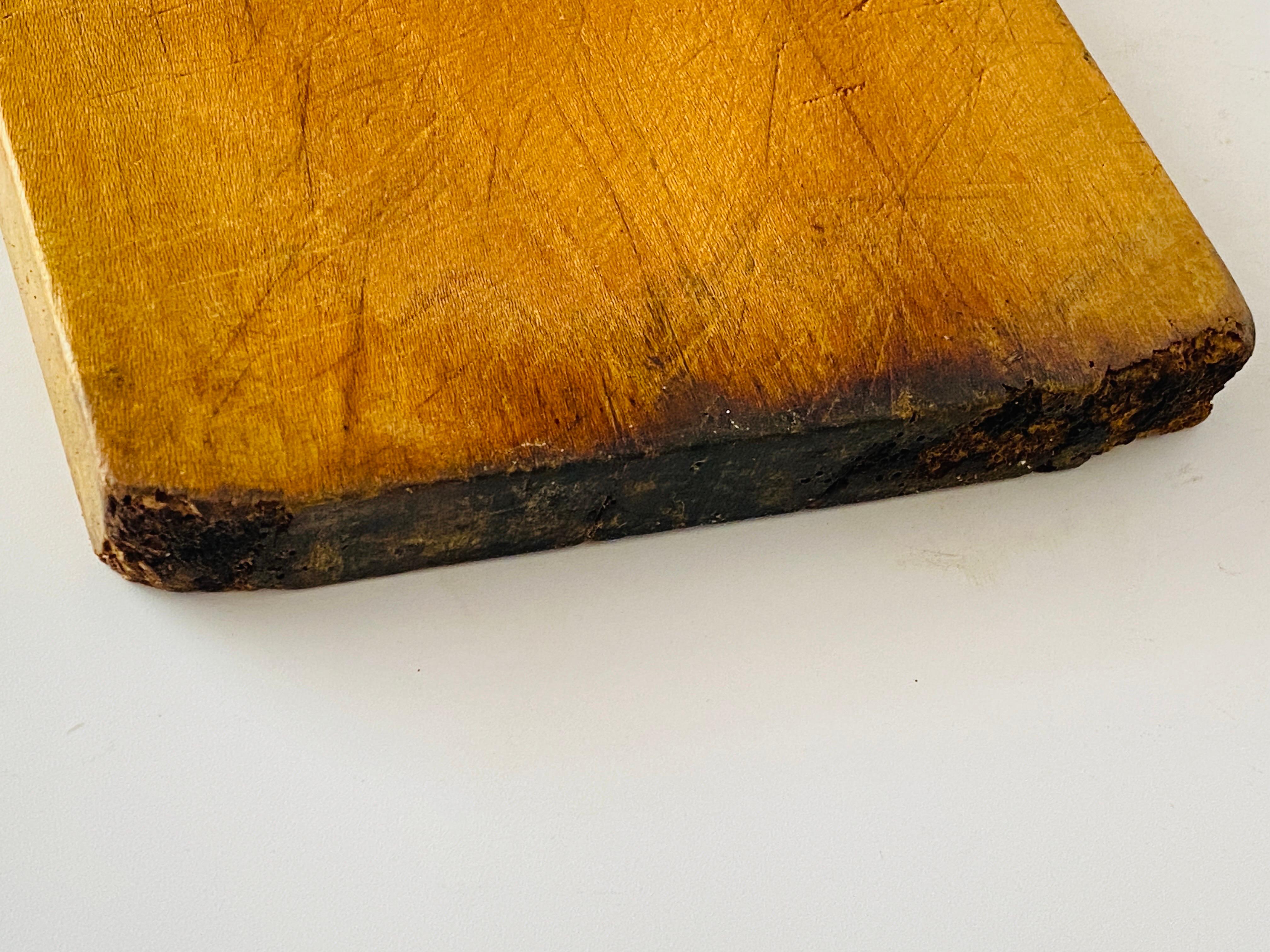 Cutting Board or Wooden Chopping Old Patina, Brown Color, French 20th Century In Fair Condition For Sale In Auribeau sur Siagne, FR