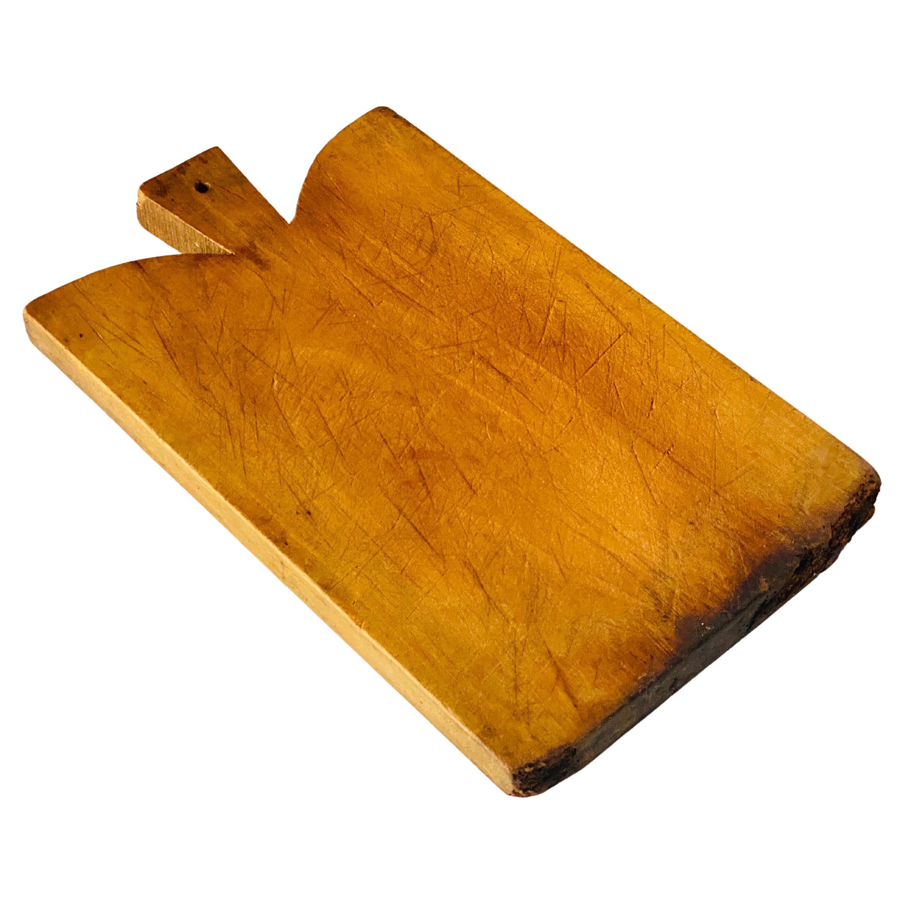 Cutting Board or Wooden Chopping Old Patina, Brown Color, French 20th Century For Sale