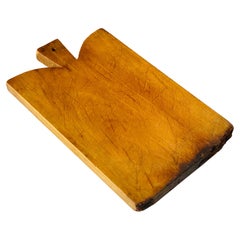 Used Cutting Board or Wooden Chopping Old Patina, Brown Color, French 20th Century
