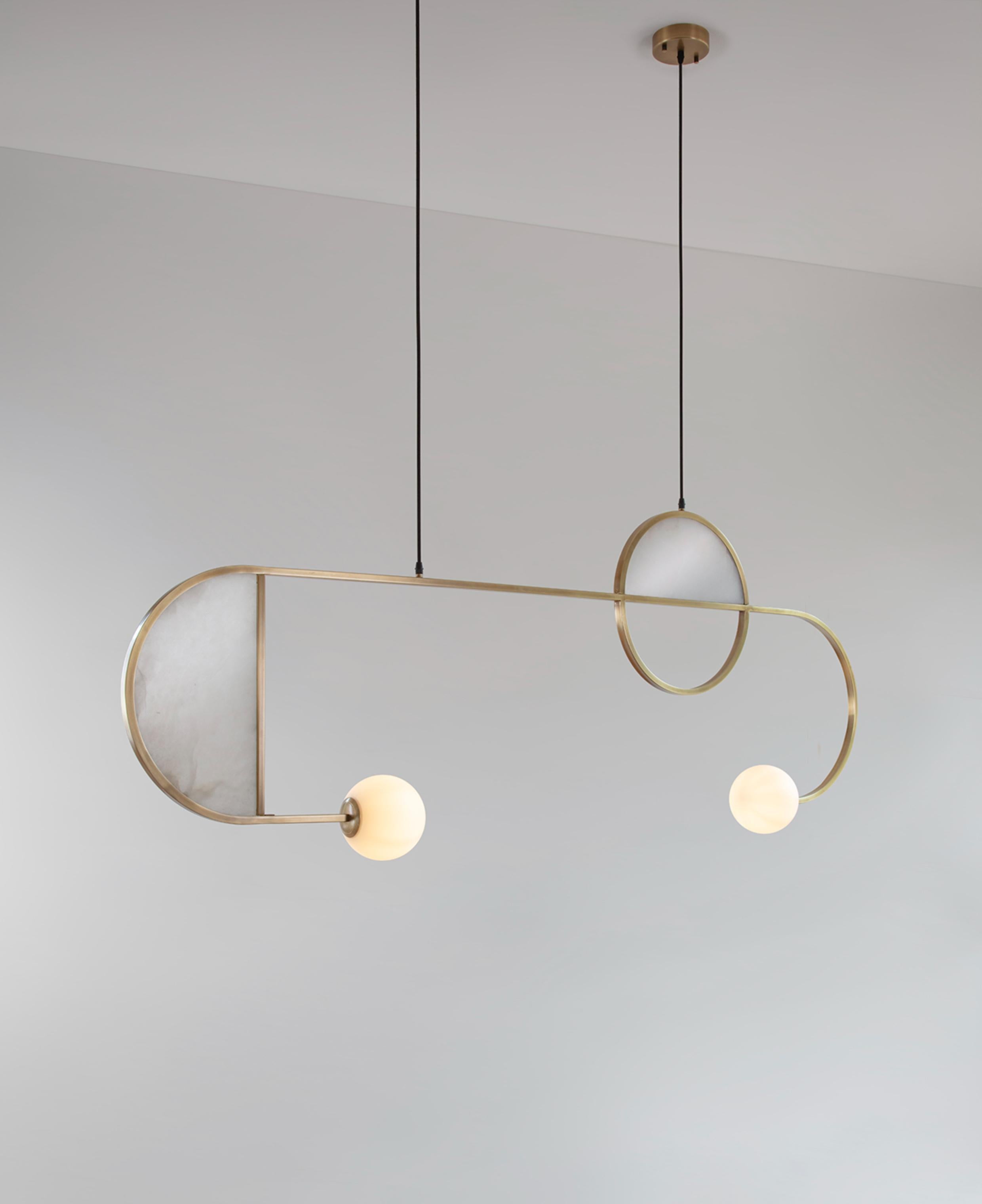 Post-Modern Cutting Edge Pendant Lamp by Square in Circle For Sale