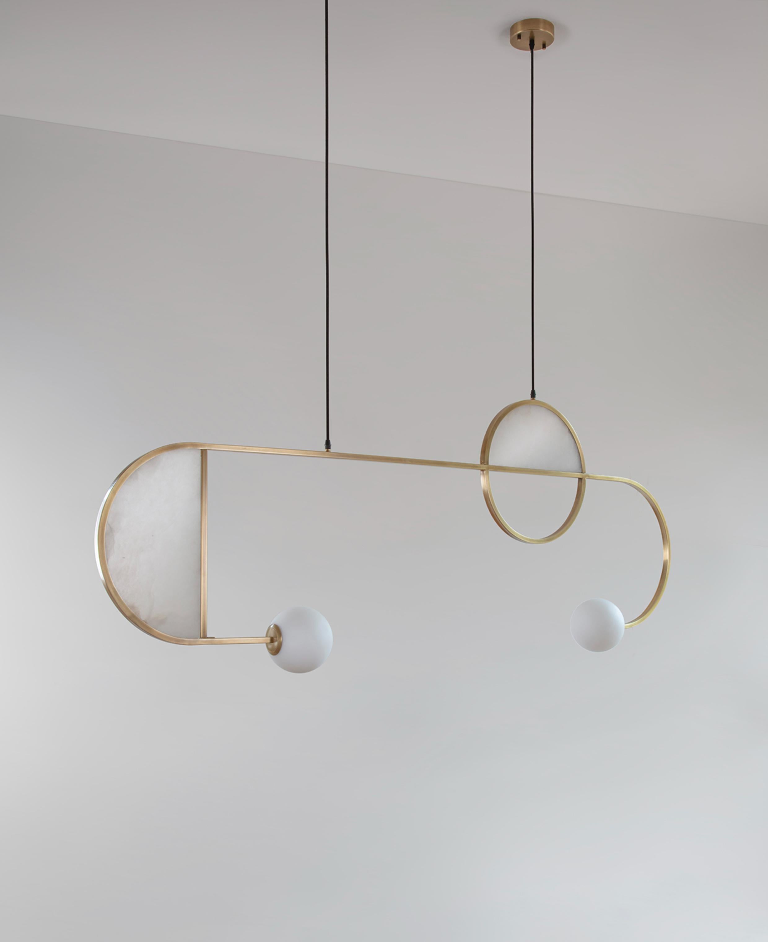 British Cutting Edge Pendant Lamp by Square in Circle For Sale