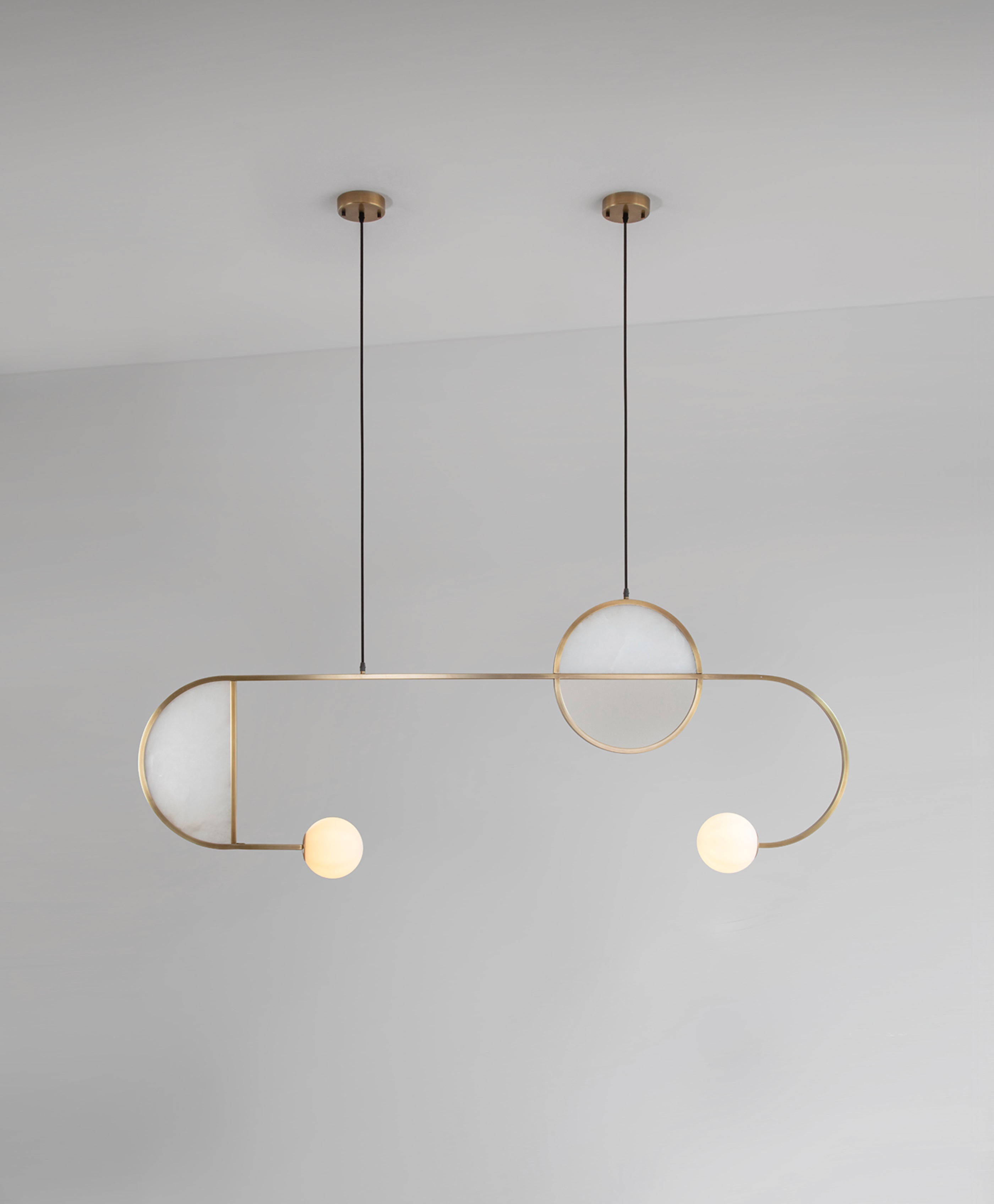 Cutting Edge Pendant Lamp by Square in Circle For Sale