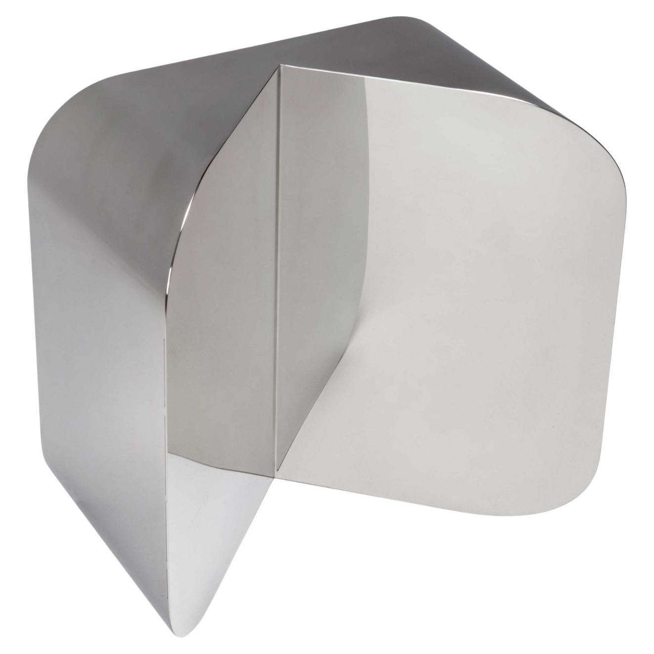 Cutting Space Square Mirror in Polished Stainless Steel by Haymann Editions