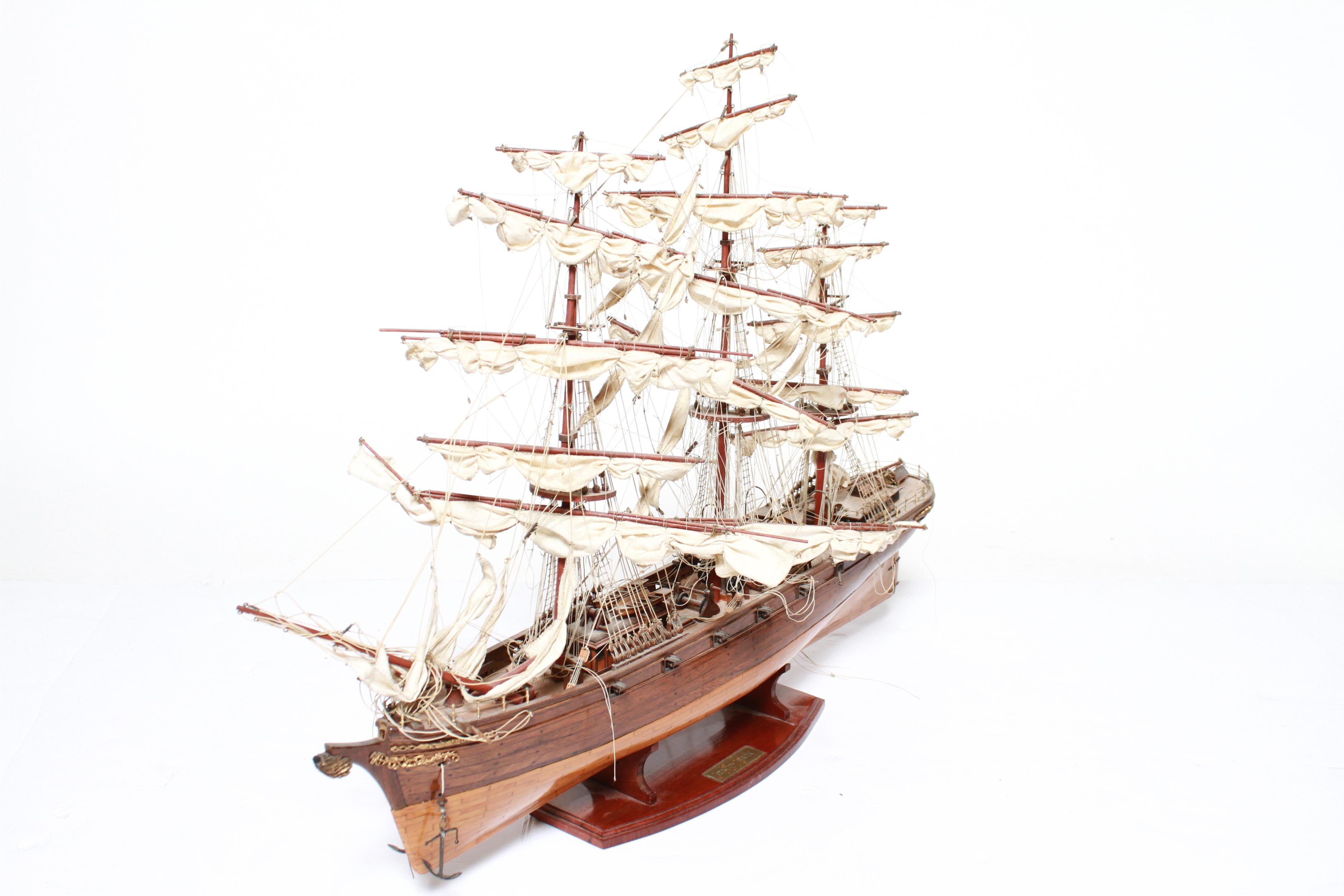 20th Century 'Cutty Sark' China Clipper Ship Model in Teak, Mahogany and Ebony