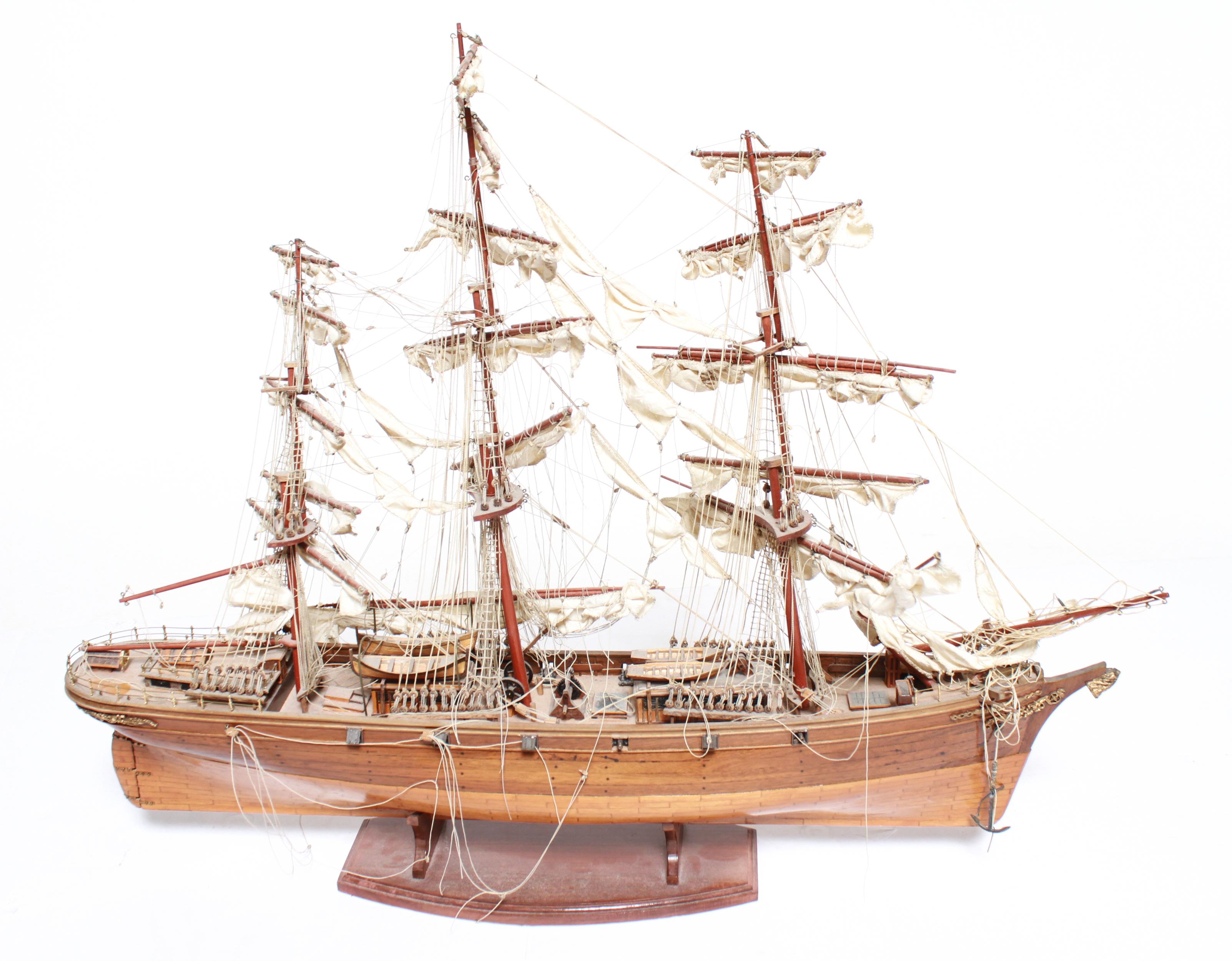'Cutty Sark' China Clipper Ship Model in Teak, Mahogany and Ebony 2
