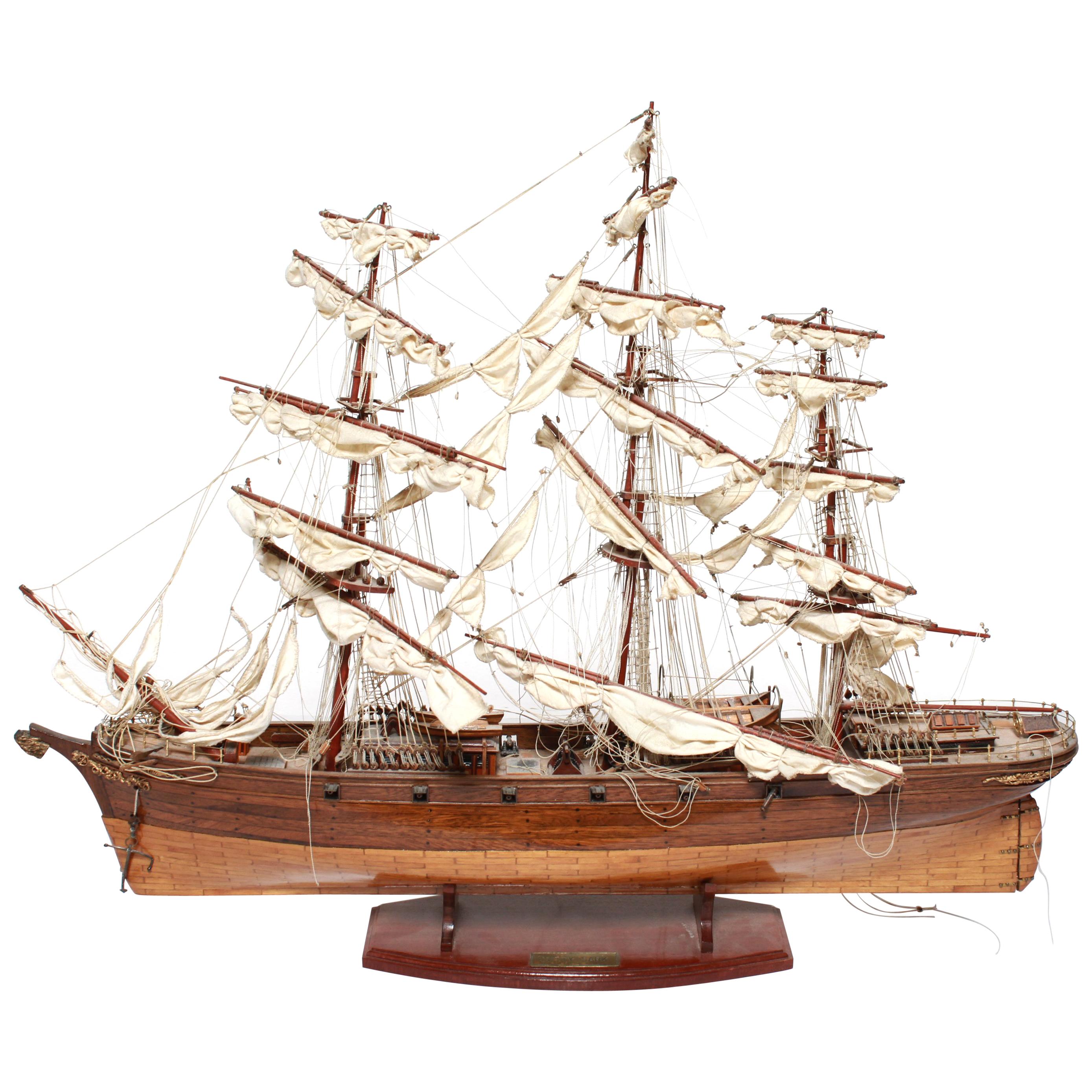 'Cutty Sark' China Clipper Ship Model in Teak, Mahogany and Ebony