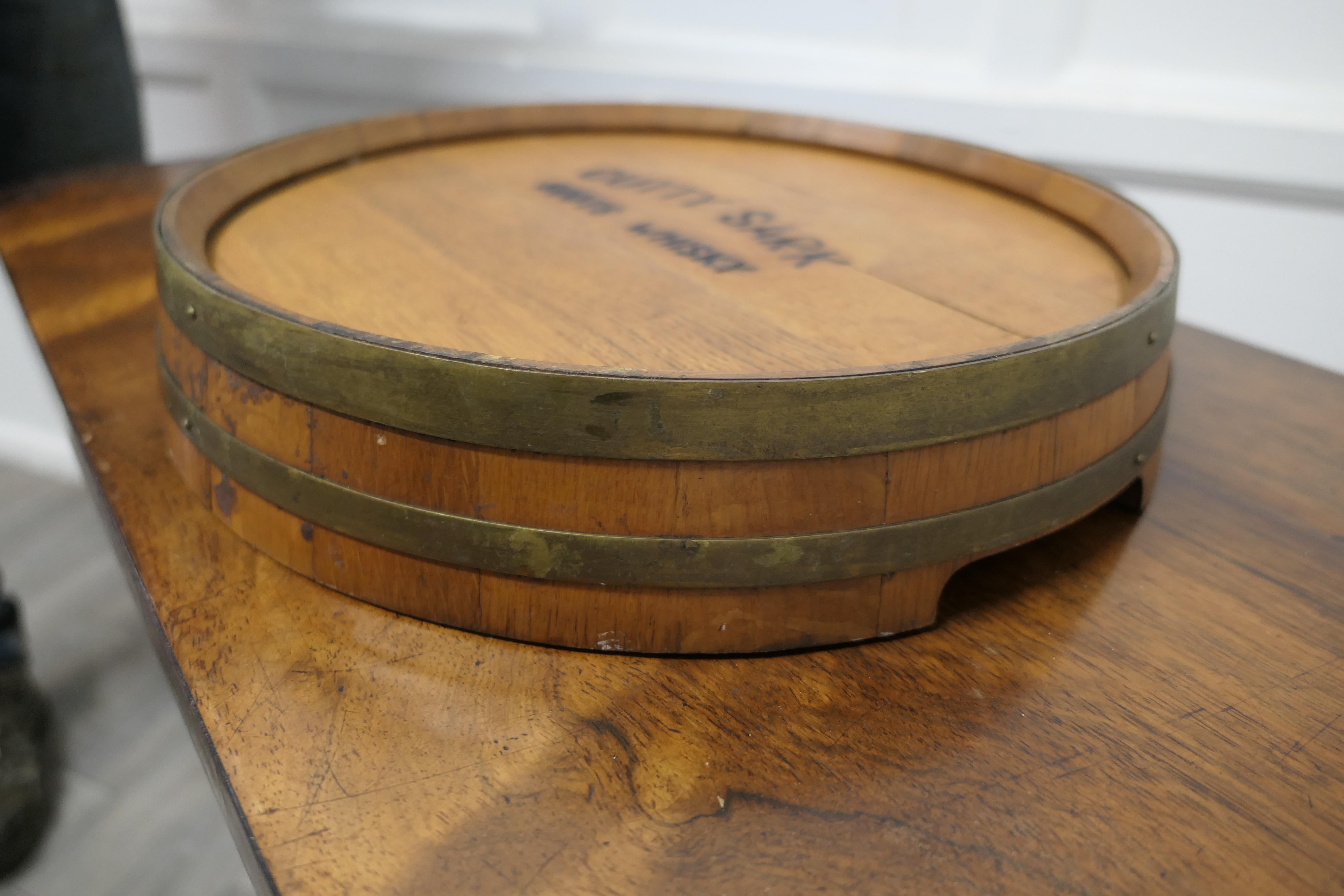 20th Century Cutty Sark Scots Whisky Barrel Top tray For Sale