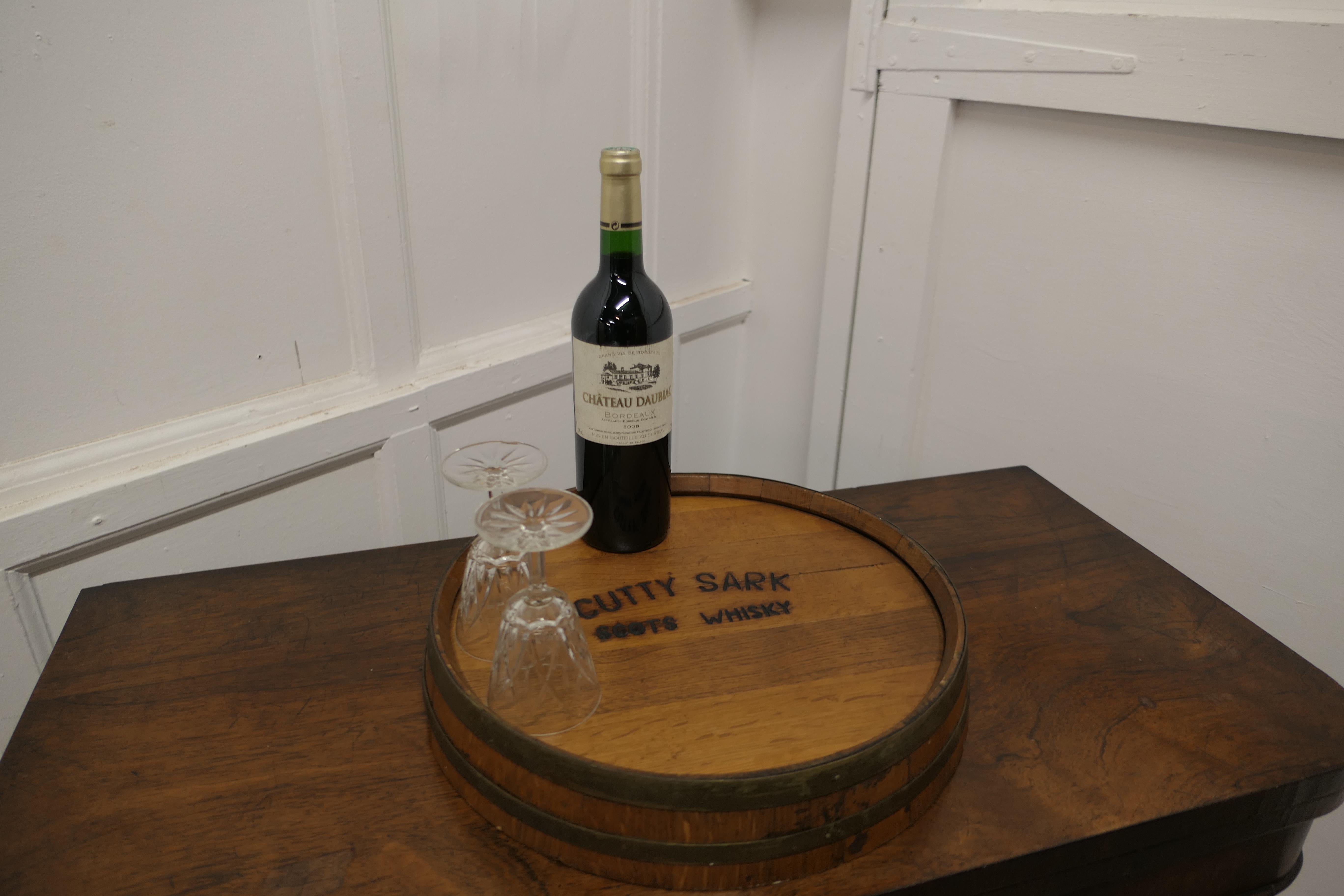 Cutty Sark Scots Whisky Barrel Top tray For Sale 1