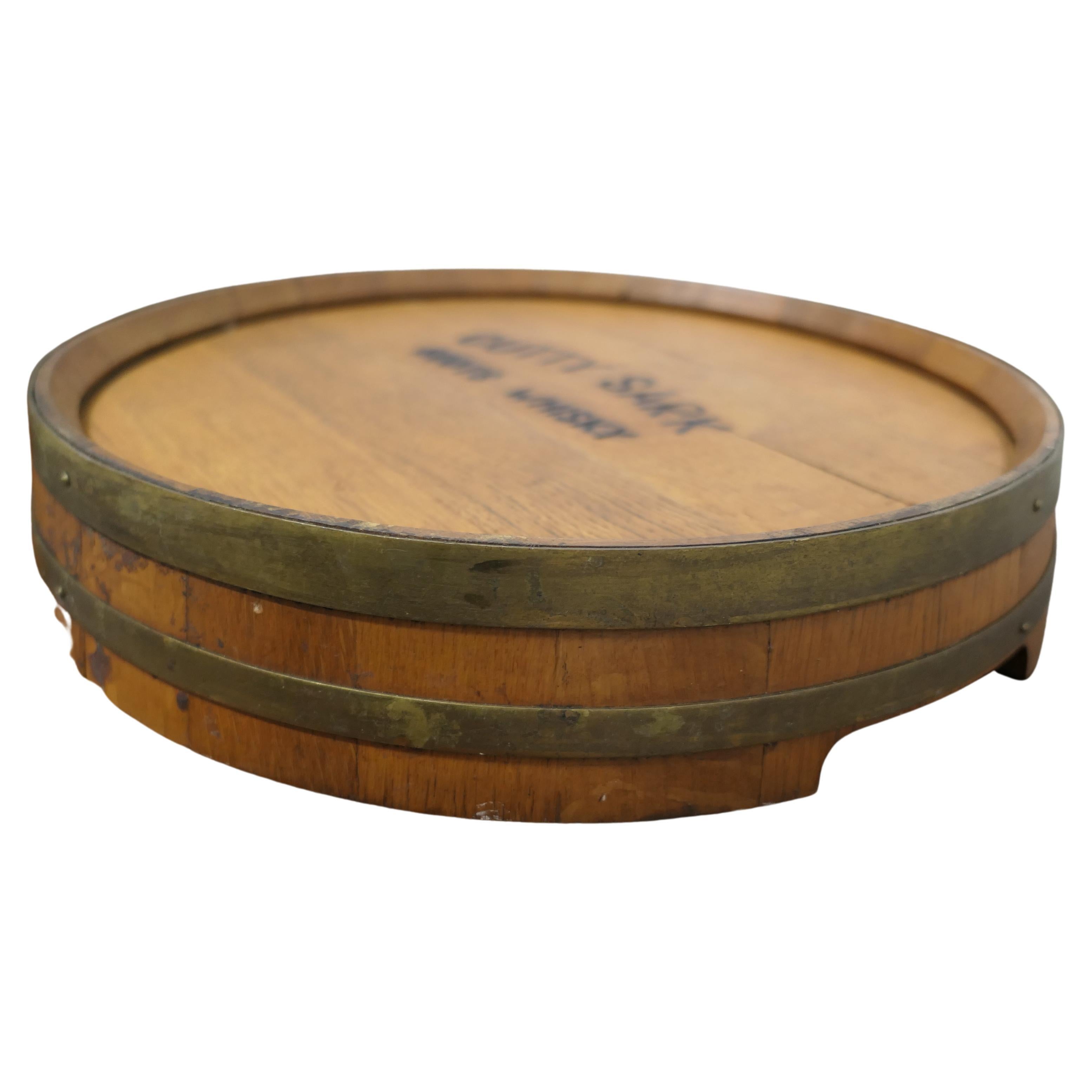 Cutty Sark Scots Whisky Barrel Top tray For Sale
