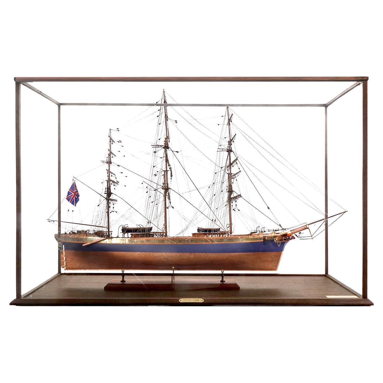 Cutty Sark Ship Model In Glass Case - Amazing Detail