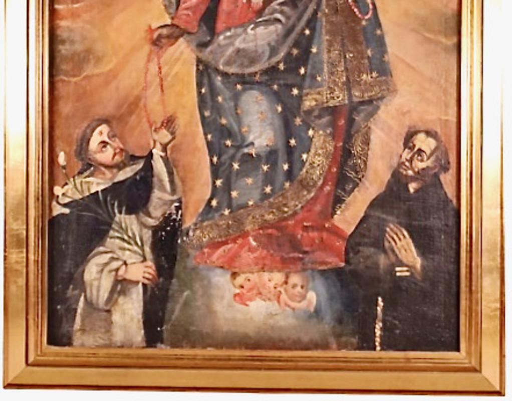 Artisanat École coloniale espagnole de Cuzco Madonna « Nuestra Senora Del Rosario » en vente