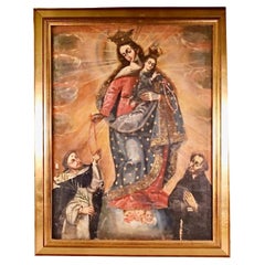 Used Spanish Colonial Cuzco School Madonna "Nuestra Senora Del Rosario"