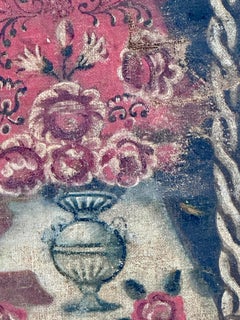 Huile sur toile de l'école de Cuzco Madonna and Child 18ème siècle