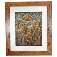 Cuzco School Oil Painting on Canvas of the Holy Family