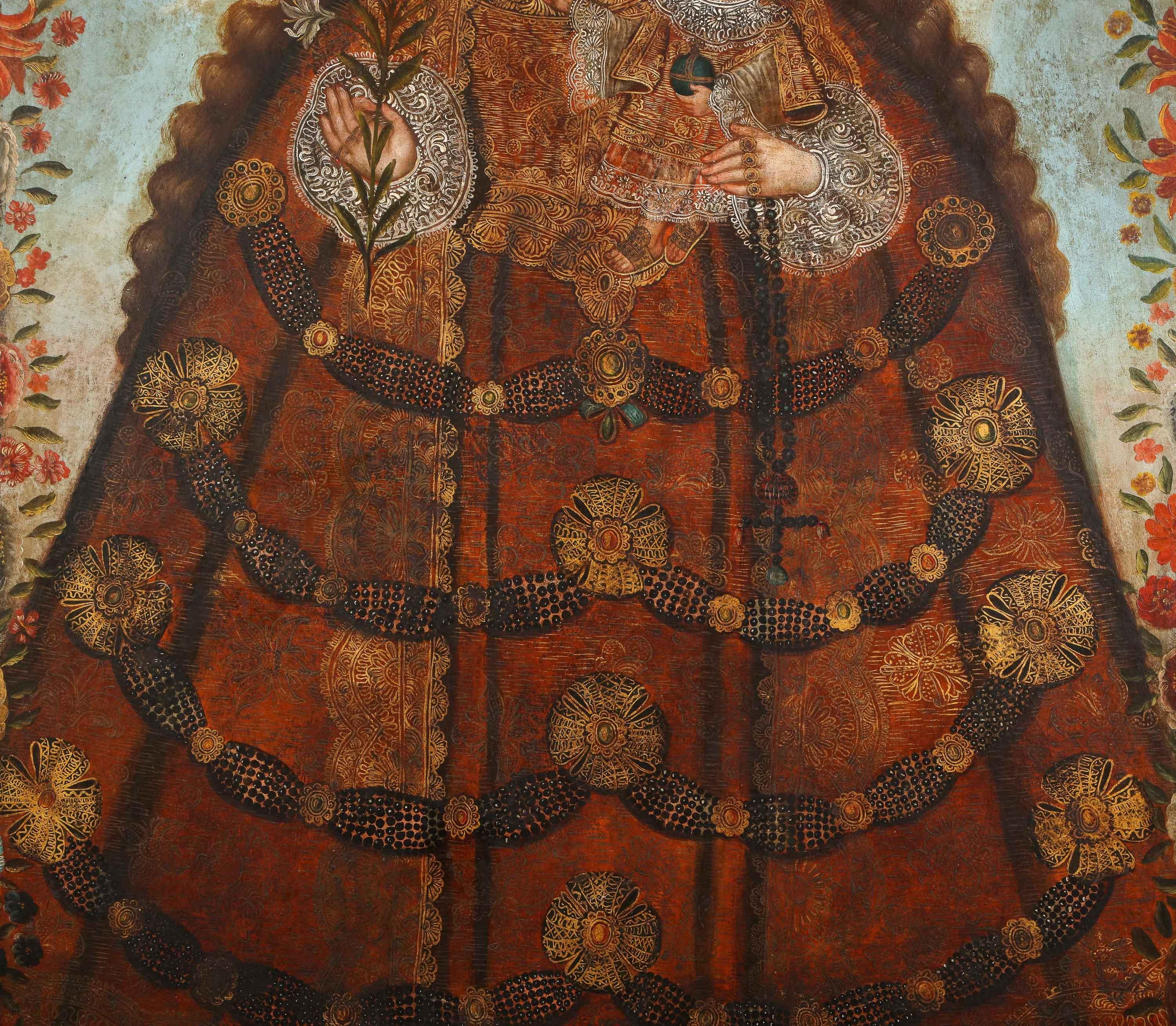 Mid-18th Century Cuzco School Painting, Virgin of Pomata