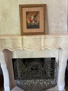 Cuzco School Revival: Hand-Painted Archangel Ariel, Peru, Circa 1900