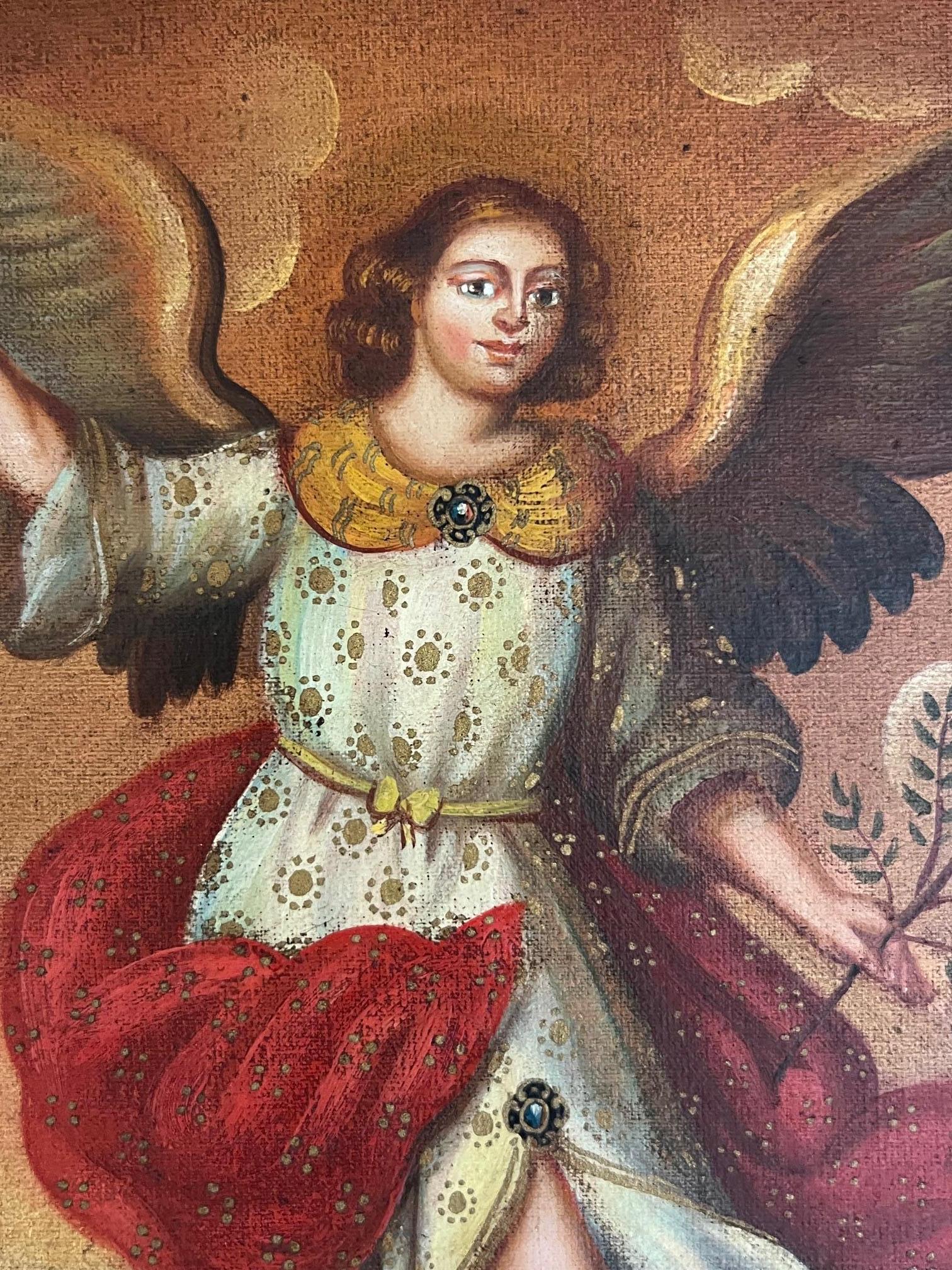 Cuzco School Revival Gemälde, um 1900 im Zustand „Gut“ im Angebot in Ross, CA