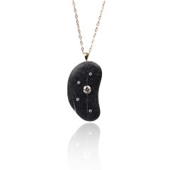 CVC Stone and Diamond Necklace in 14 Karat Yellow Gold