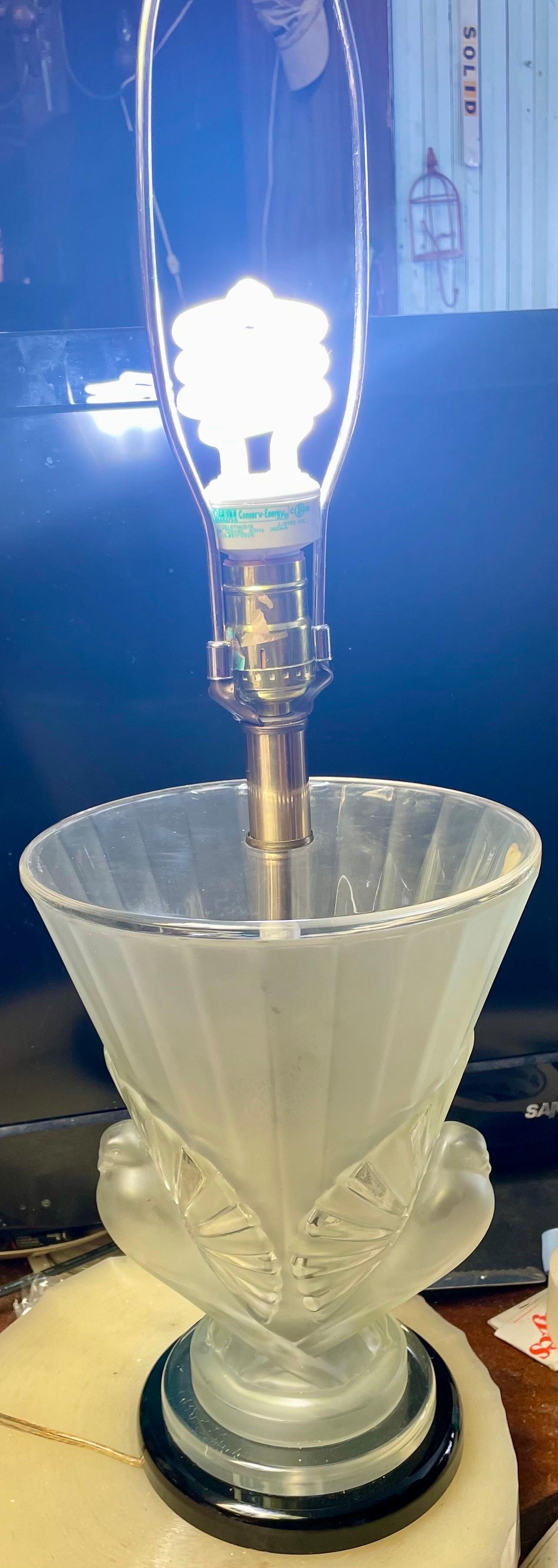 CVV Vianne France Mid Century Deco Lucite Bird Peacock Pheasant Table Lamp For Sale 3