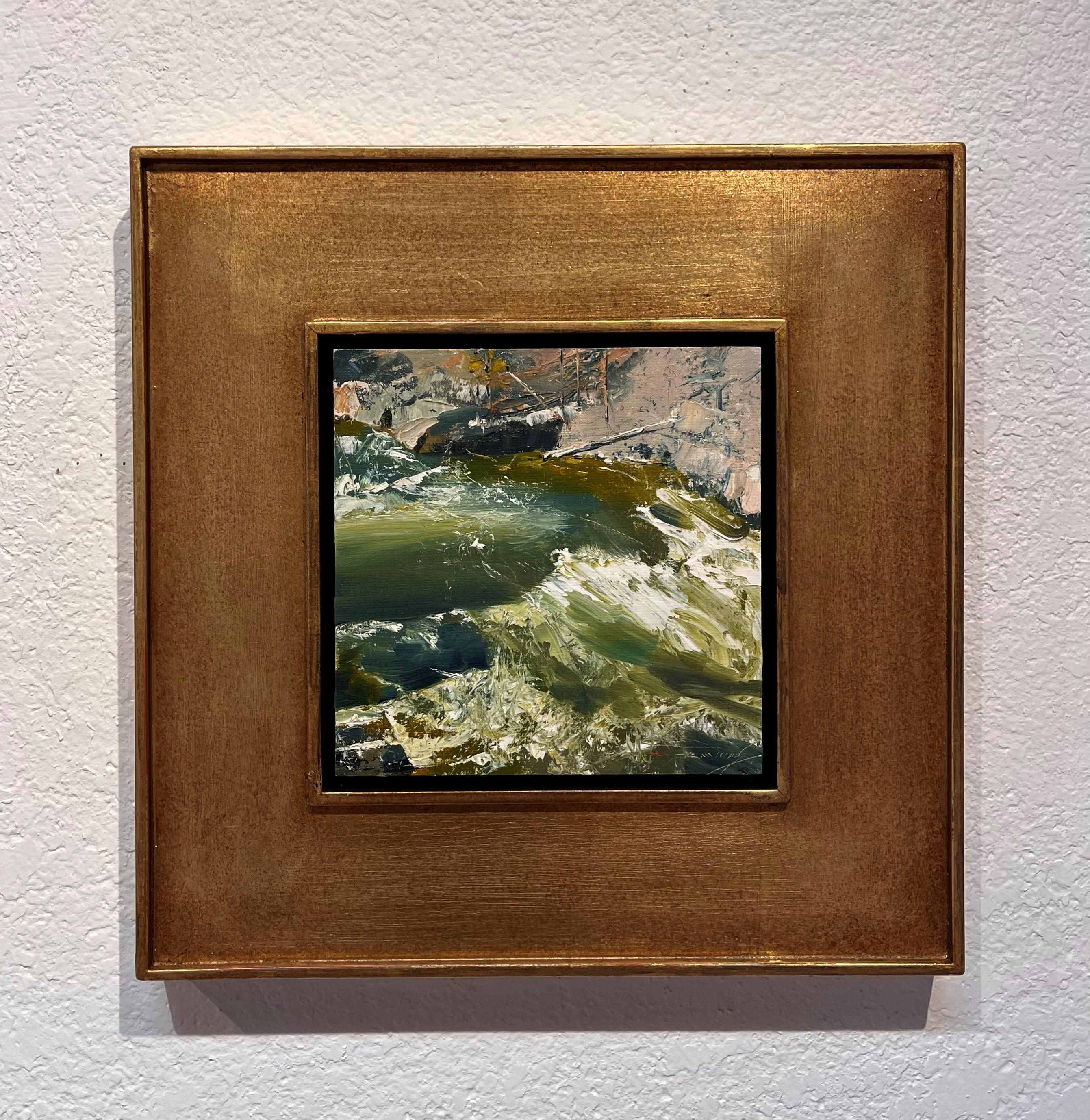 «ove the Falls, Yellowstone River », peinture à l'huile - Painting de C.W. Mundy