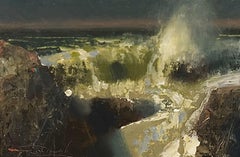 "Paisaje marino imaginario" (2024) Por C.W. Mundy, Pintura al óleo original de bodegón