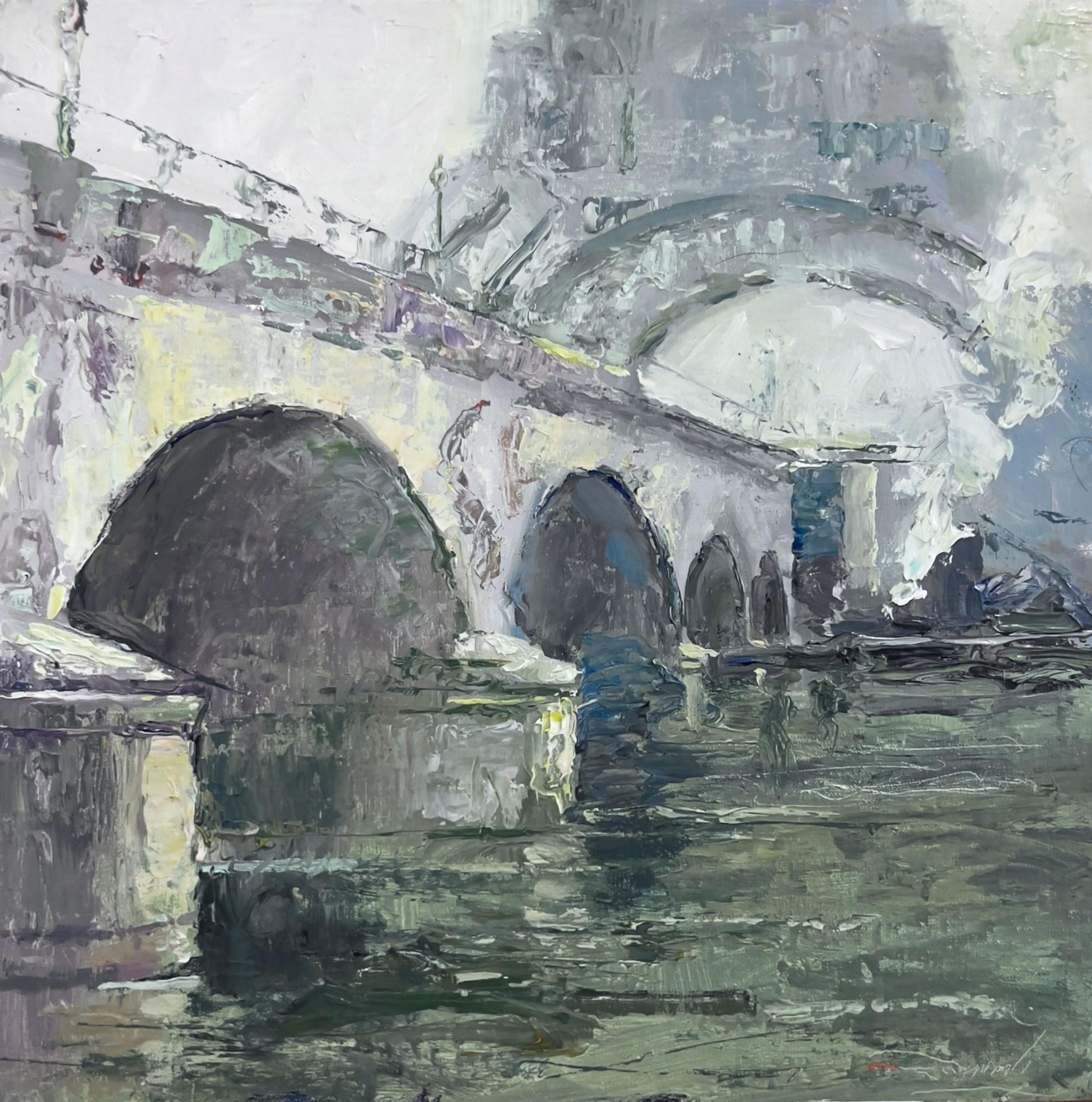 "Parigi, la Senna e la Torre Eiffel" (2024) Di C.C. Mundy, Pittura ad olio originale