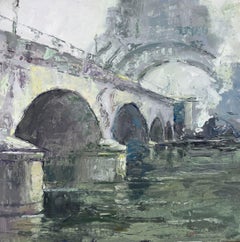 "Paris, La Seine & The Eiffel Tower" (2024) By C.W. Mundy, Original Oil Painting