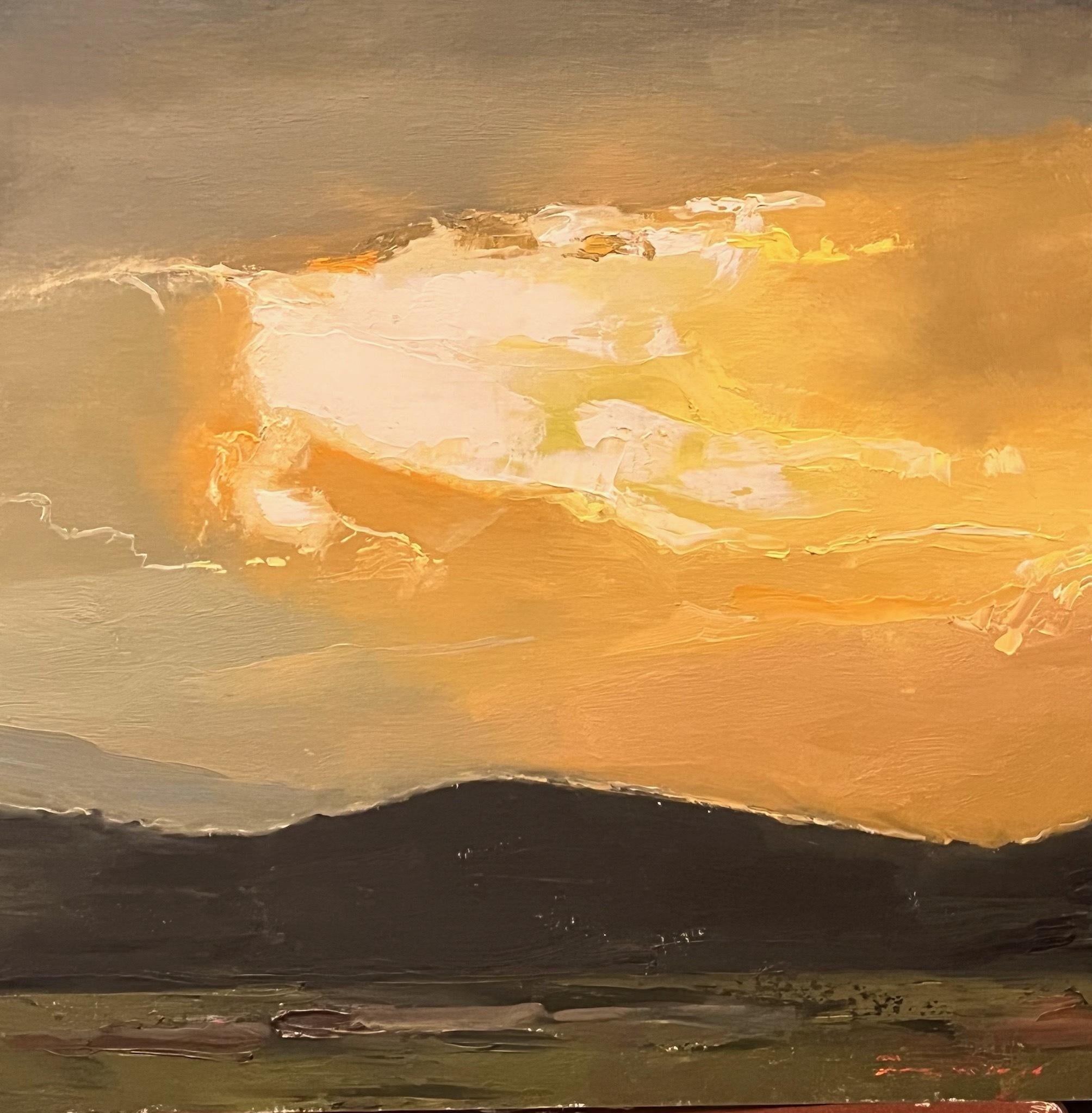 C.W. Mundy Figurative Painting - "Sunset in Wind River Valley, " Oil Painting