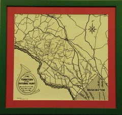 Vintage "Territory Of The Potomac Hunt" 1948 Fox-Hunt Map