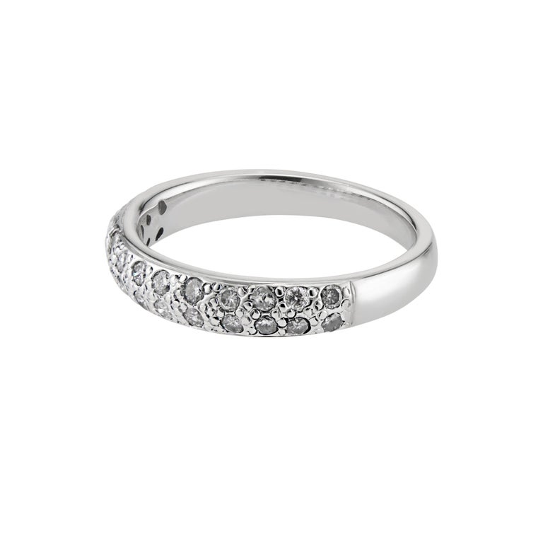 CWI .33 Carat Diamond White Gold Wedding Band Ring For Sale at 1stDibs