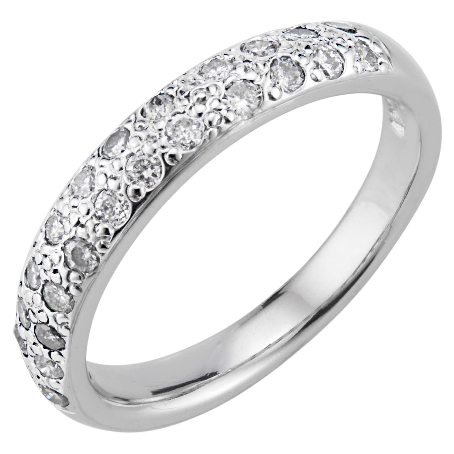 CWI .33 Carat Diamond White Gold Wedding Band Ring For Sale
