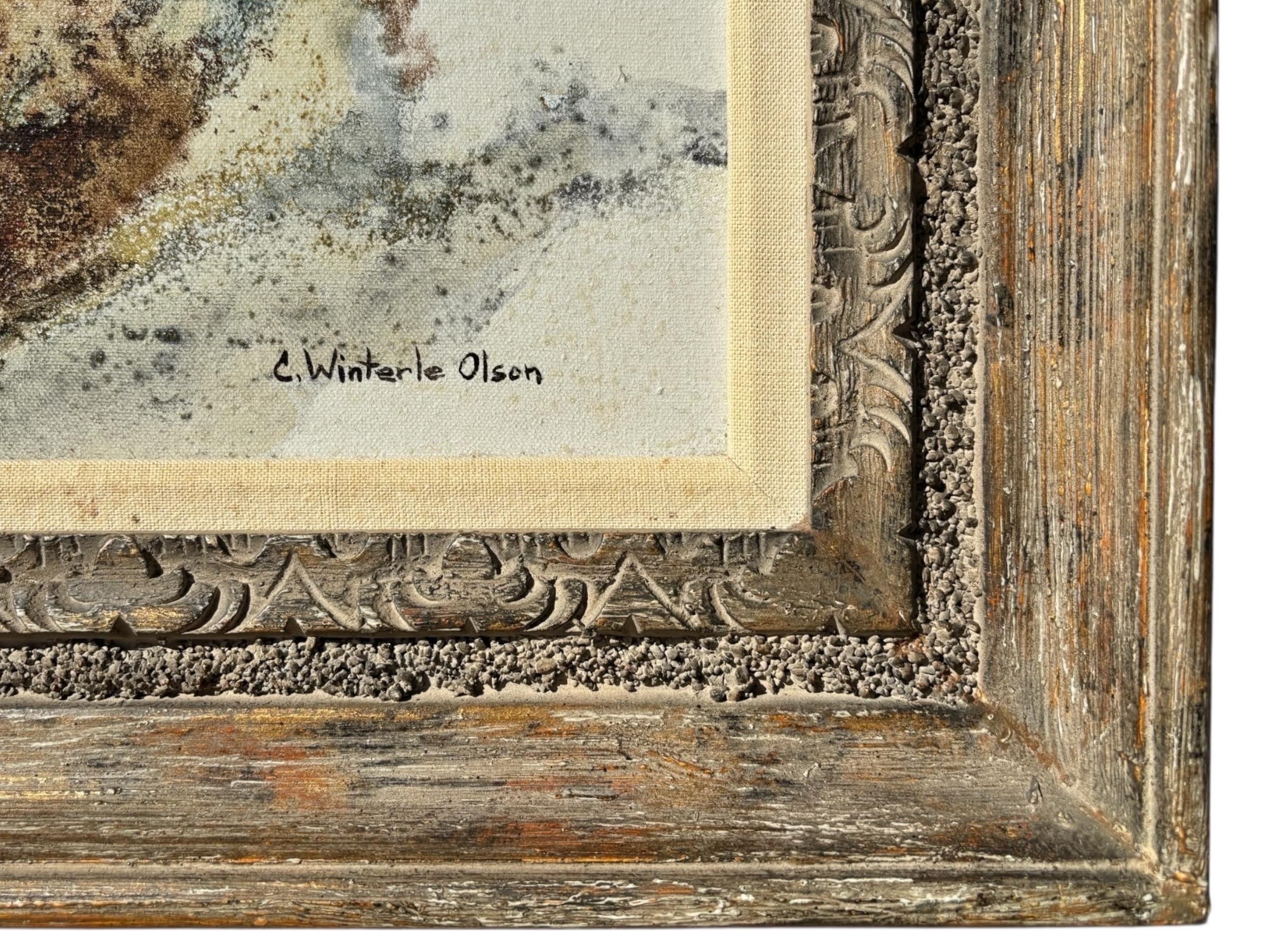 Americano C.C. Winterling Olsen Olio su tela con cornice firmata in vendita