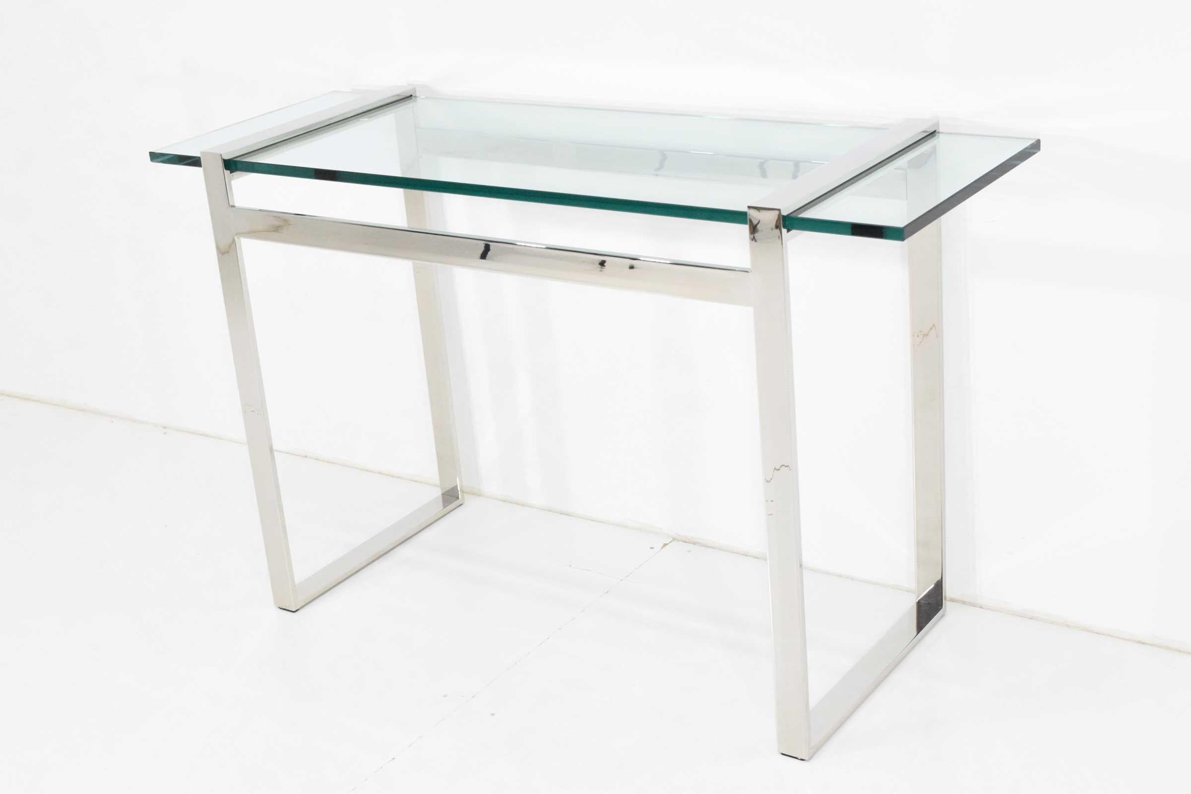American Cy Mann Glass and Chrome Console For Sale