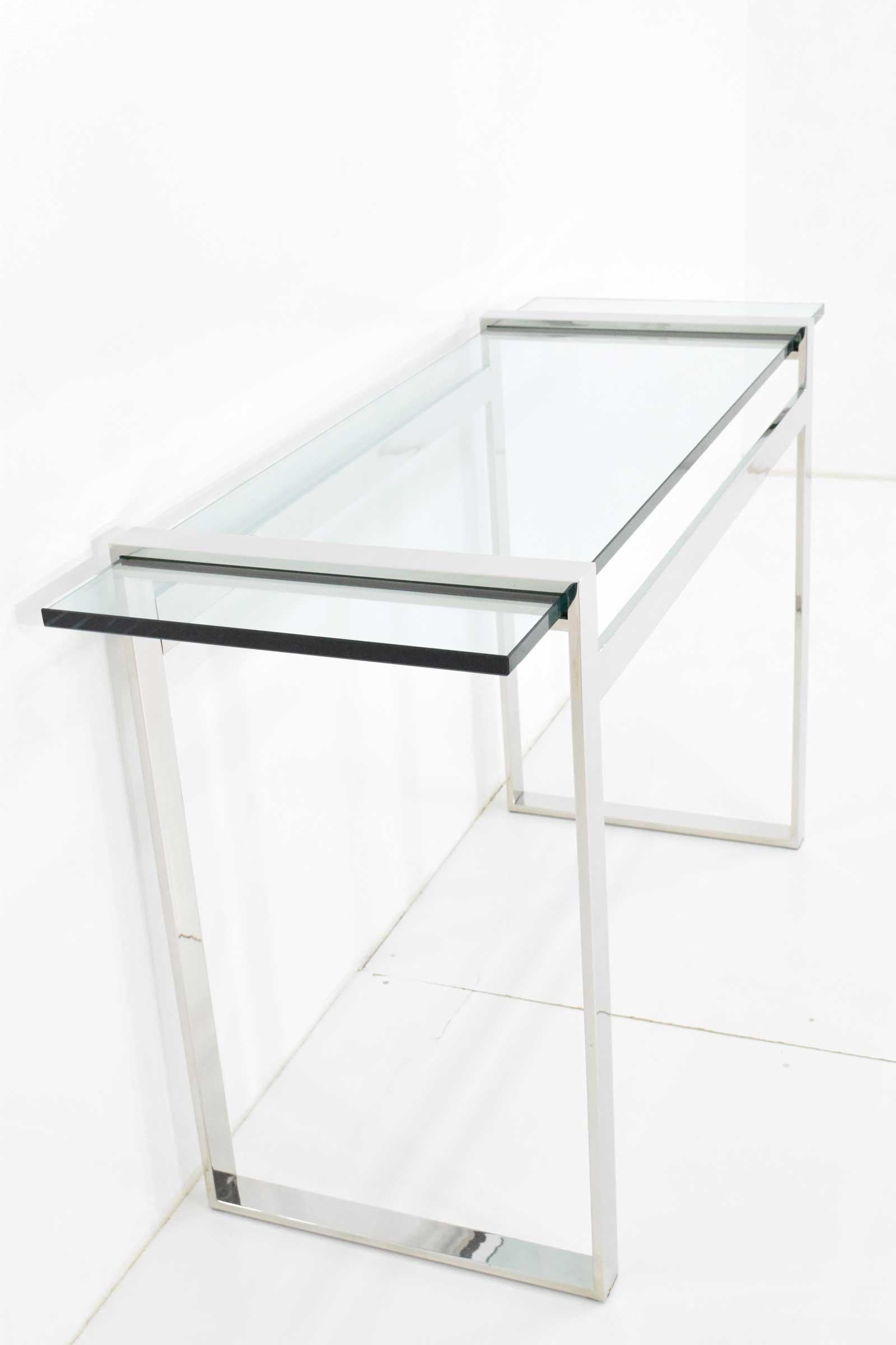 Konsole aus Cy Mann-Glas und Chrom (20. Jahrhundert) im Angebot