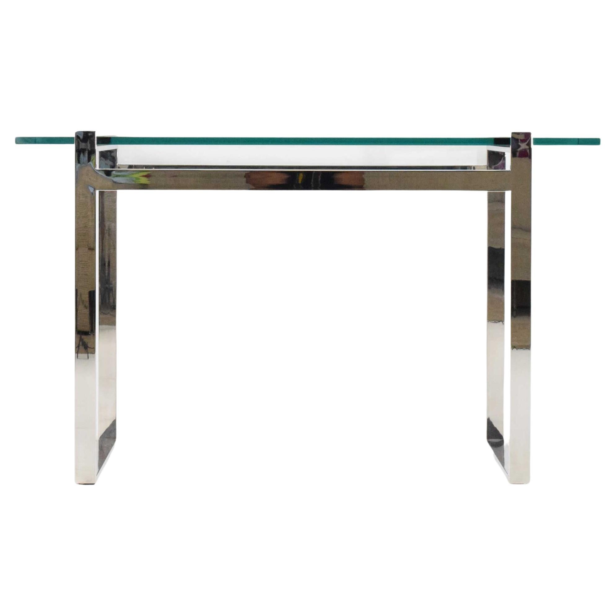 Cy Mann Glass and Chrome Console For Sale