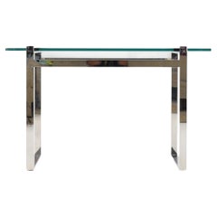 Console in vetro e cromo Cy Mann