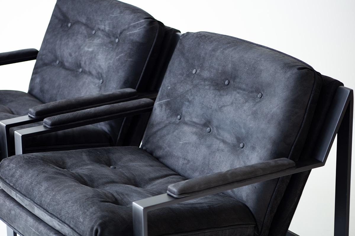 American Cy Mann Leather Lounge Chairs