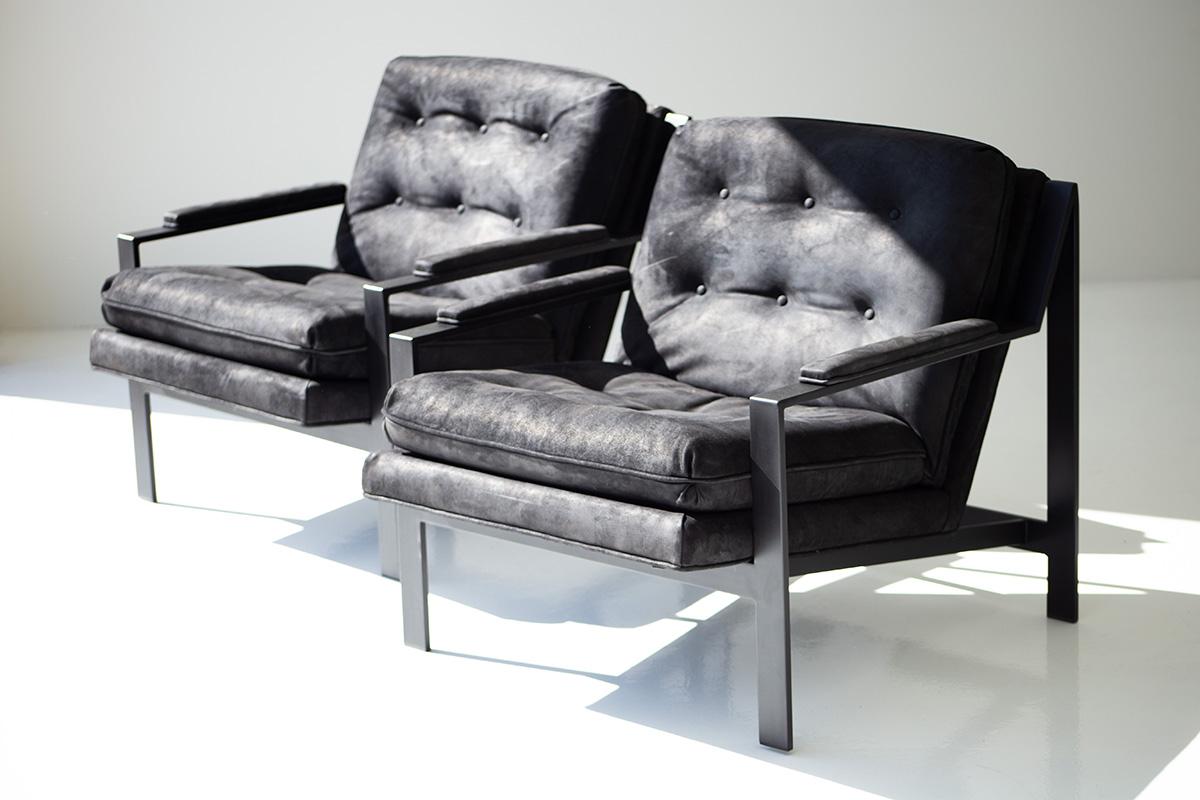 Cy Mann Leather Lounge Chairs 1