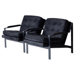 Cy Mann Leather Lounge Chairs