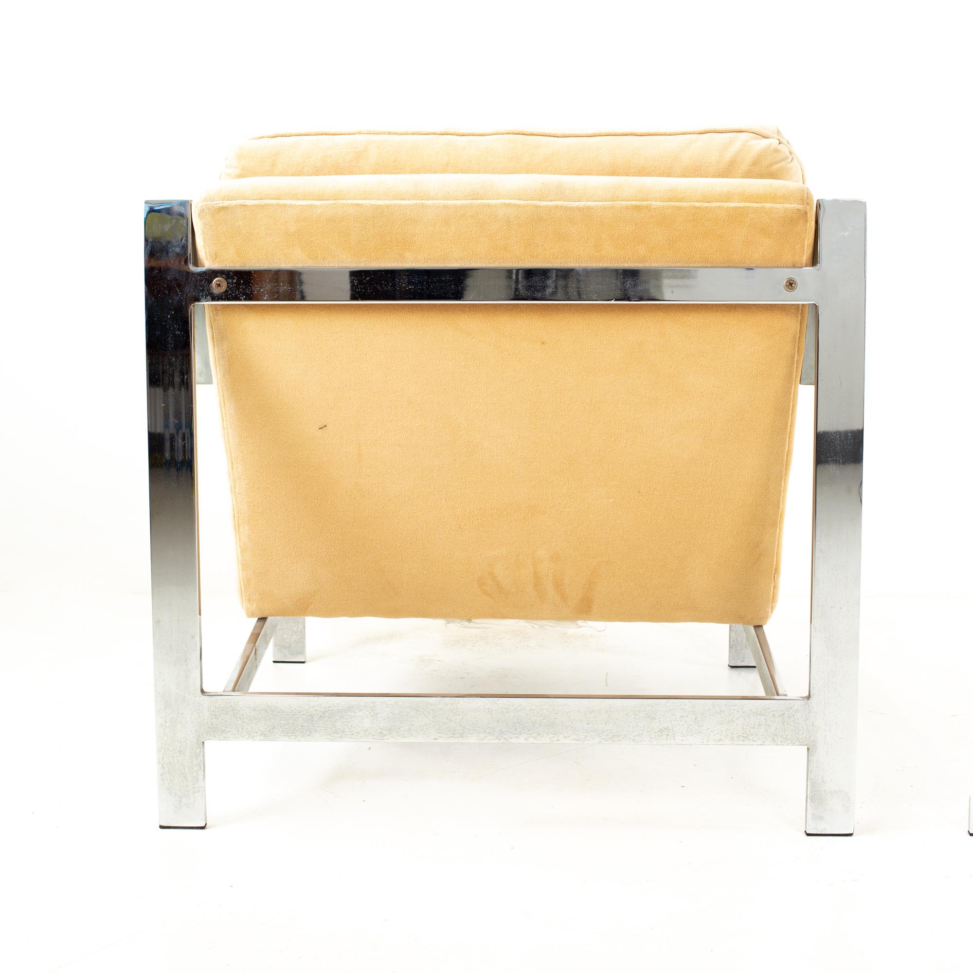 Late 20th Century Cy Mann Midcentury Chrome Flatbar Lounge Chair