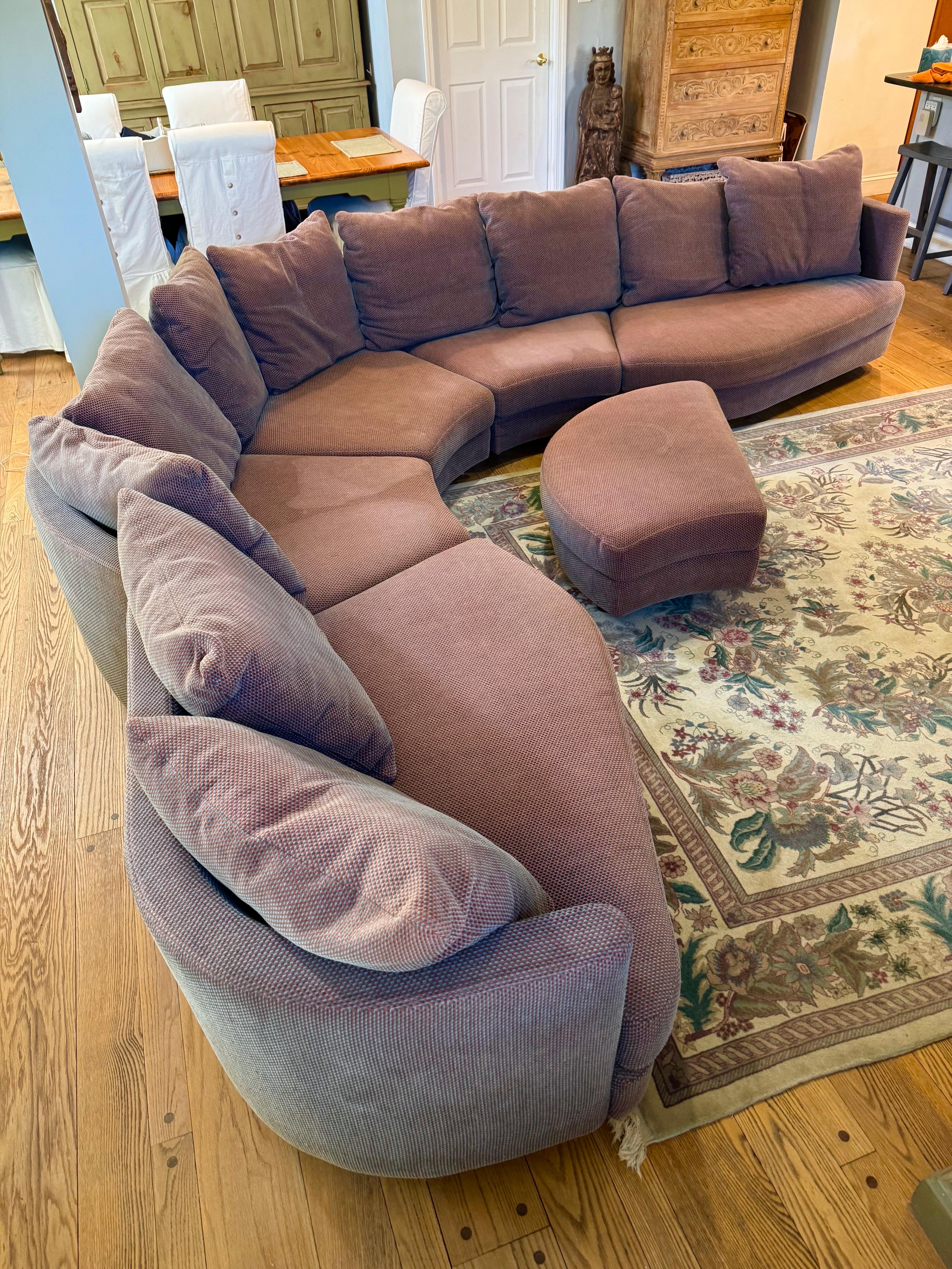 Mid-Century Modern Canapé sectionnel biomorphique serpentin Cy Mann en vente