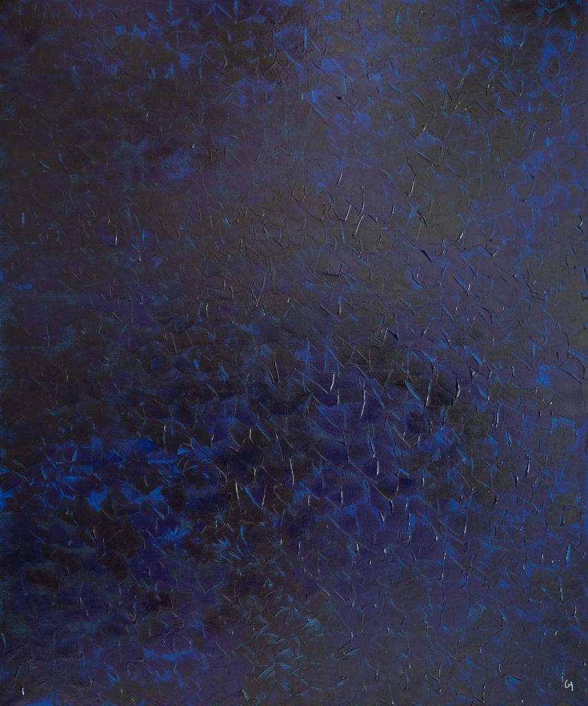 Cy Schoorens Abstract Painting - Blue Night