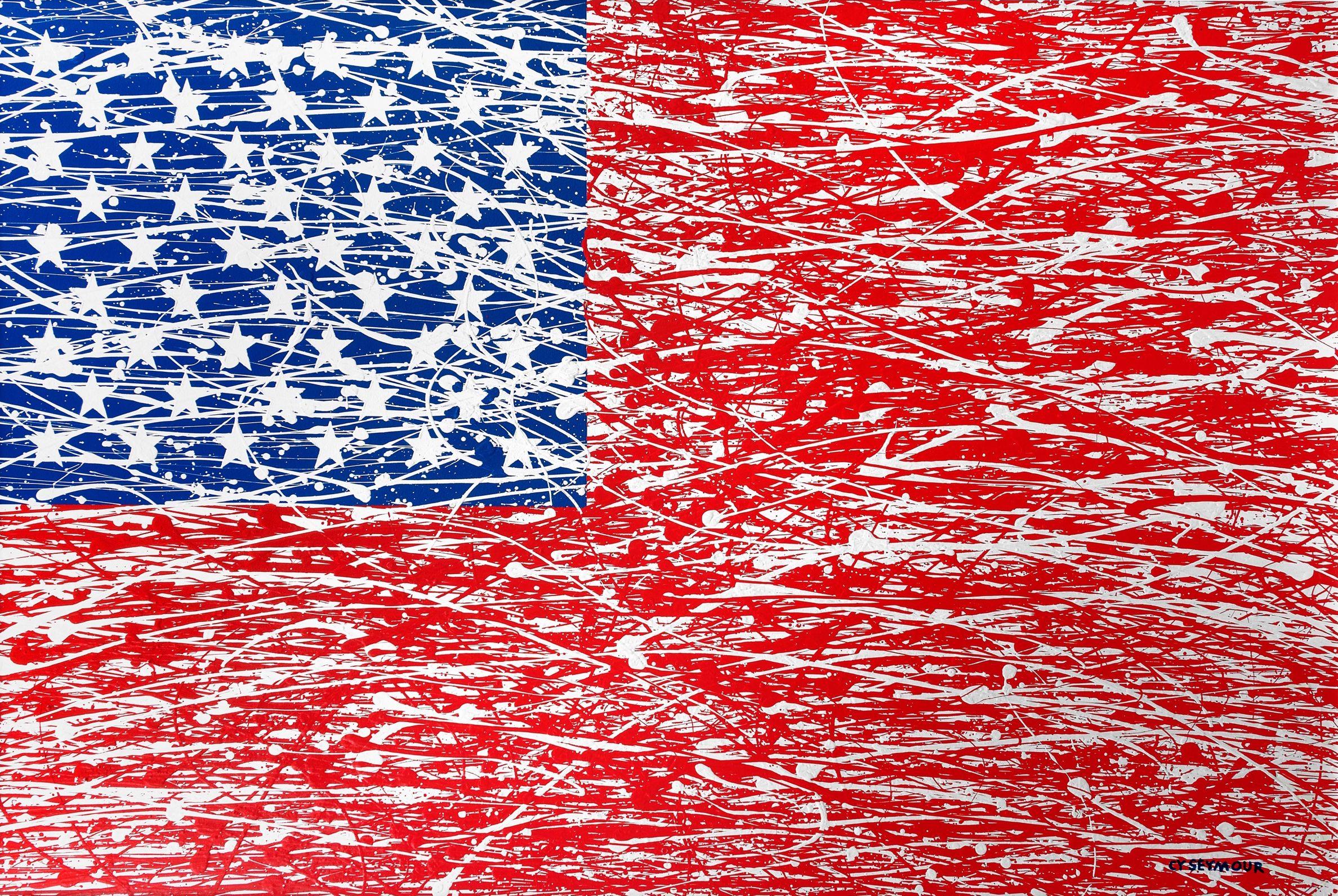 american flag painting on canvas
