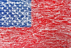 Canvas 047: American Flag, Painting, Acrylic on Canvas