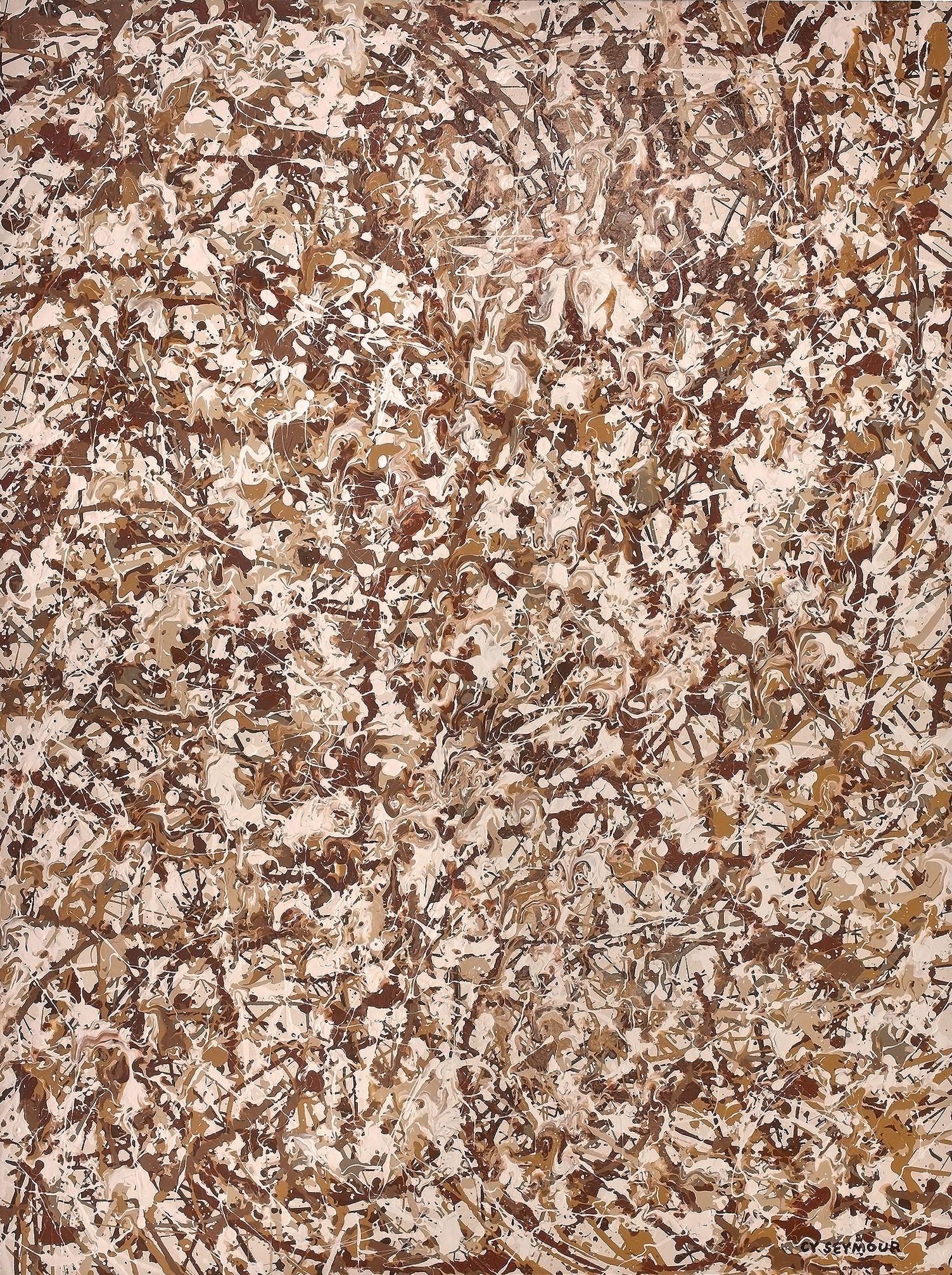 Multicolor swirls of Browns, Creamy Cremes, Beige, and touches of Taupe.  Can be presented horizontally or vertically. :: Painting :: Abstract Expressionism :: This piece comes with an official certificate of authenticity signed by the artist ::