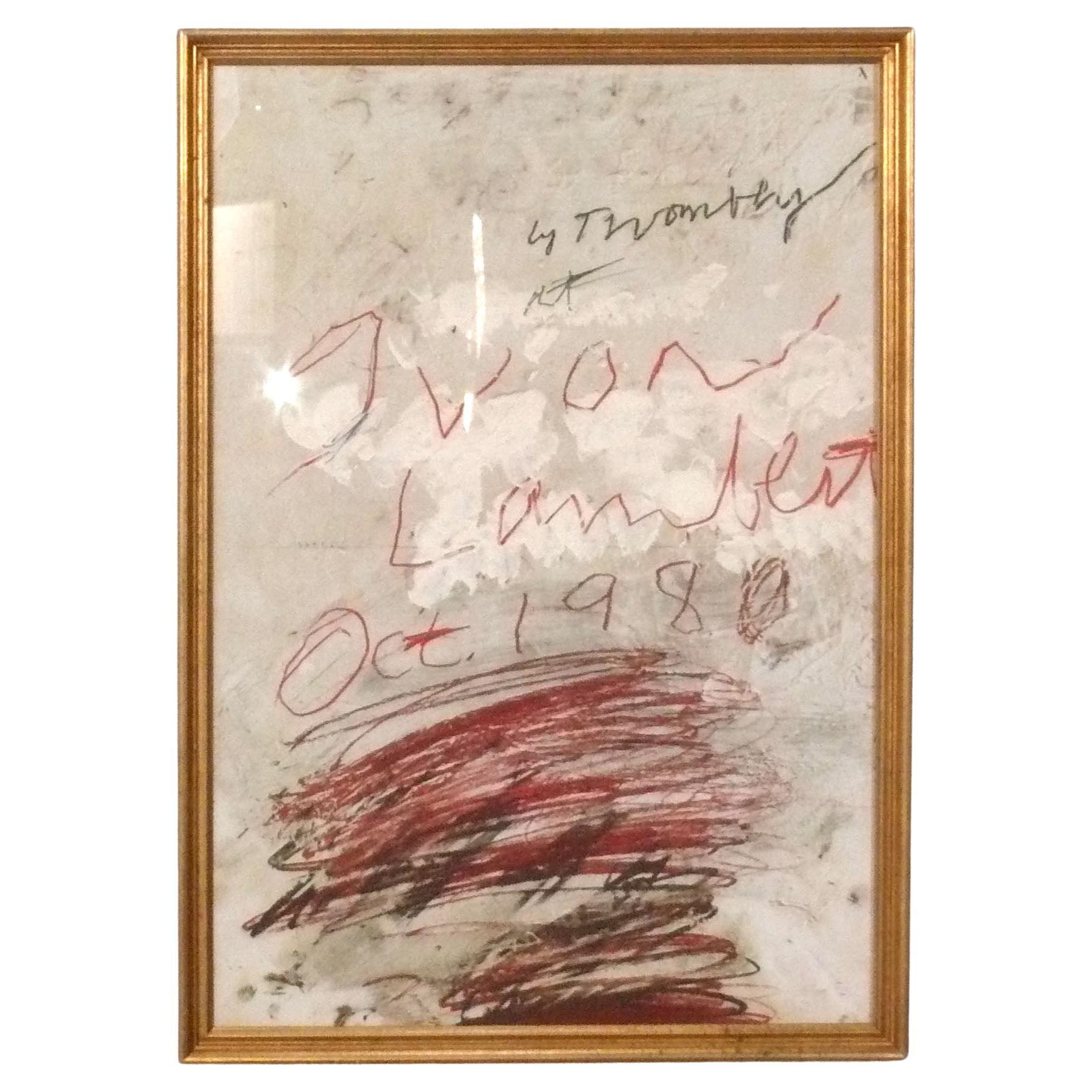 Cy Twombly Abstract Lithograph 29" x 21" Mid Century Modern Art Yvon Lambert