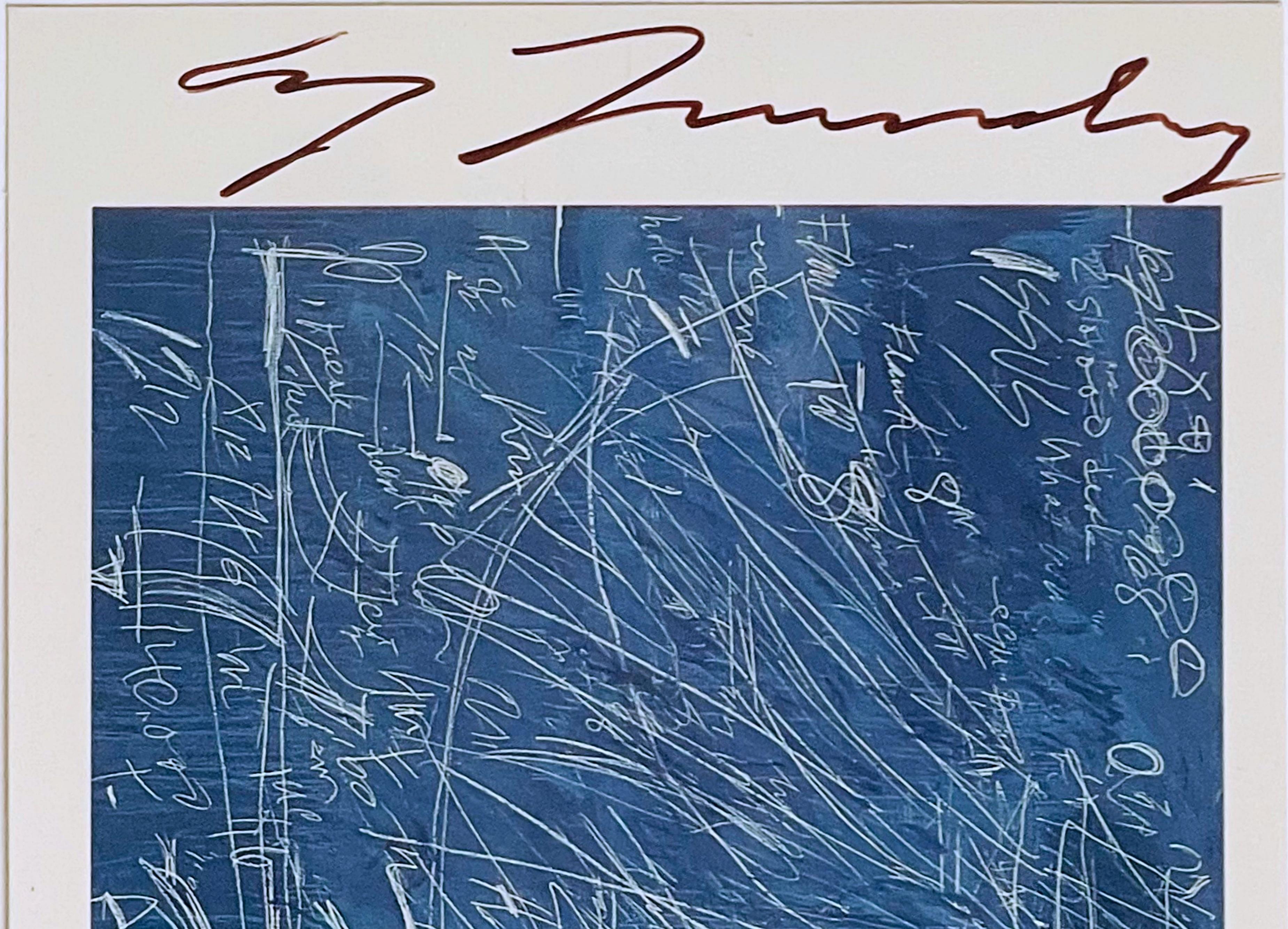 Art Card: Synopsis of a Battle 1968 Hand signed by Cy Twombly, provenance Framed 2