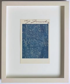 Art Card: Synopsis of a Battle 1968 Hand signed by Cy Twombly, provenance Framed